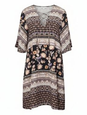 SUGAR LIPS | BOHO FLORAL PRINTED OVERSIZED DRESS